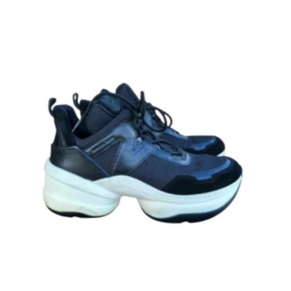 Michael Kors Olympia Extreme Black White Ivory Athletic Shoe Sneaker Women 10